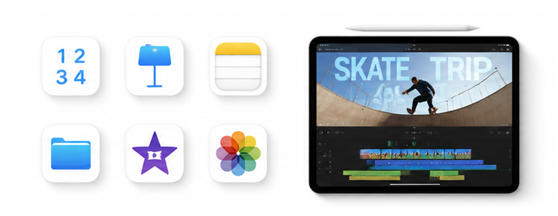 Apple 기본 앱과 미디어 제작 화면