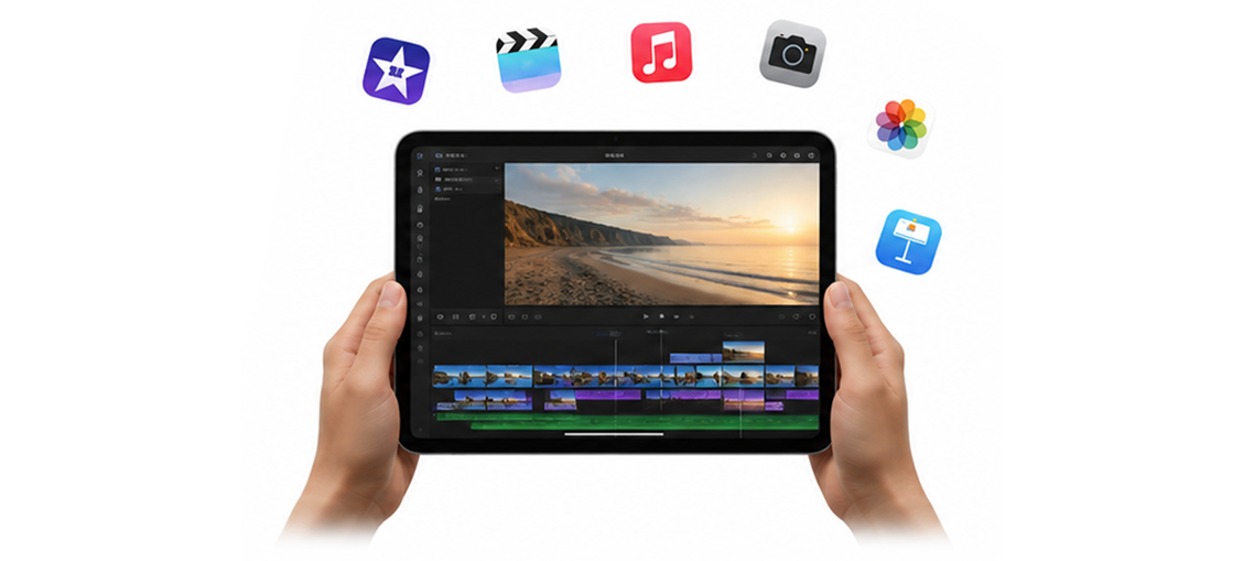 iPad 미디어 편집 화면